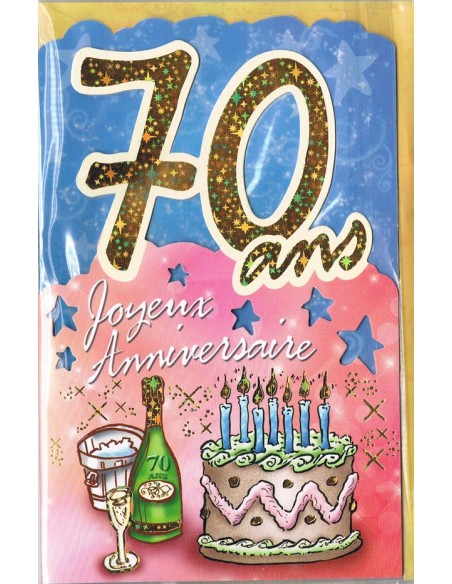 Carte Joyeux Anniversaire 70 ans