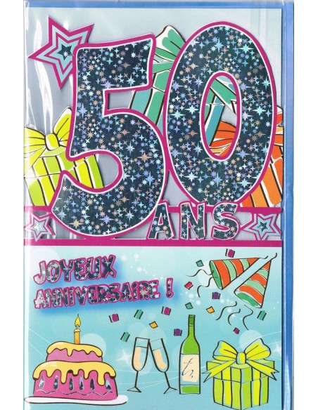 Carte Joyeux Anniversaire 50 ans