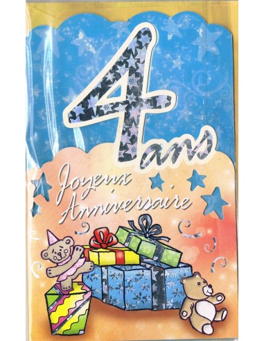 Carte Joyeux Anniversaire 4 ans