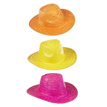 Chapeau paille Panama fluo