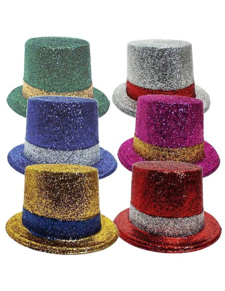 Chapeau haut de forme paillettes bicolore