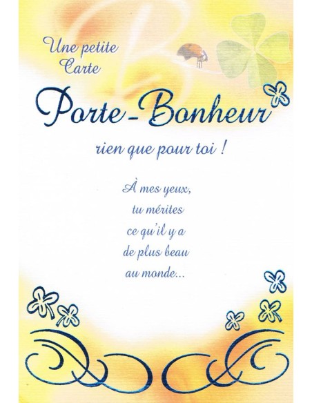 Carte porte bonheur