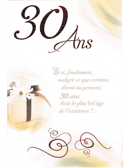 Carte anniversaire 30 ans