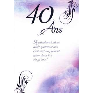 Carte anniversaire 40 ans