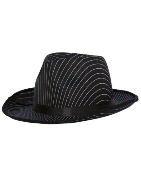 Chapeau gangster satin rayé