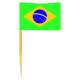 20 mini drapeaux Brésil sur pic