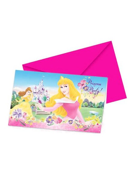 6 cartes d'invitation Princess Disney